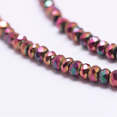 Electroplate Glass Beads Strands EGLA-K010-FP03-1