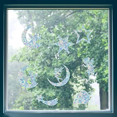 Waterproof PVC Colored Laser Stained Window Film Static Stickers DIY-WH0314-110-1