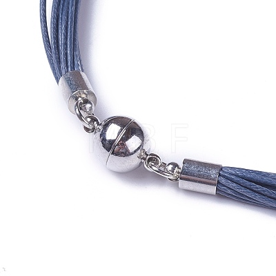 Waxed Cord Lariat Necklaces NJEW-L169-01C-1