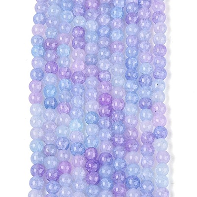 Ombre Effect Dyed Crackle Glass Beads Strands GLAA-Q106-01A-B24-1