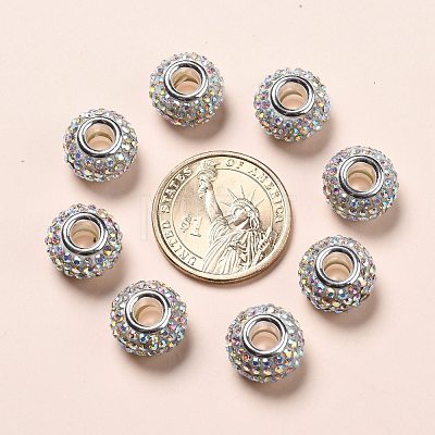 Grade A Rhinestone European Beads CPDL-H001-10-1