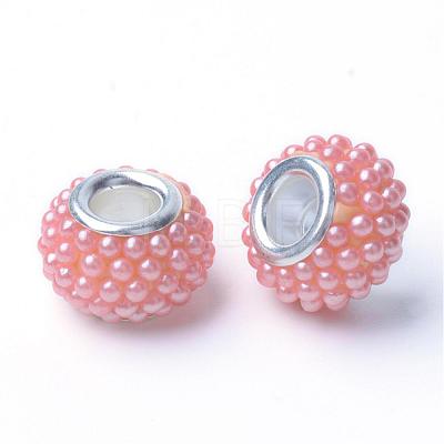 ABS Plastic Imitation Pearl European Beads OPDL-S087-M-1