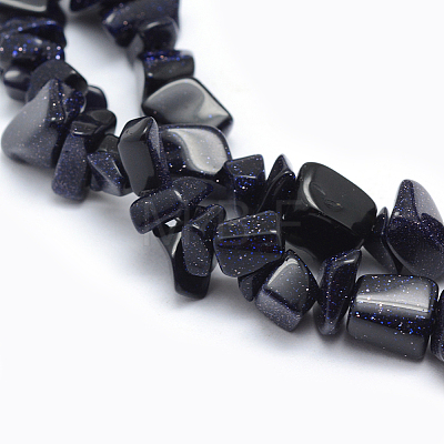Synthetic Blue Goldstone Beads Strands X-G-P332-10-1