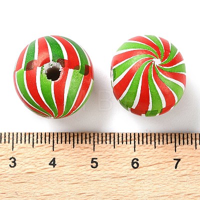 Printed Wood European Beads WOOD-Z002-03B-1