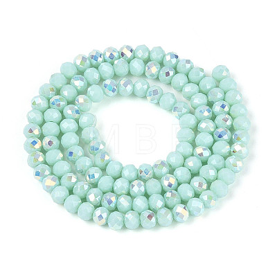 AB Color Plated Opaque Glass Rondelle Beads Strands EGLA-T029-4mm-09H-1