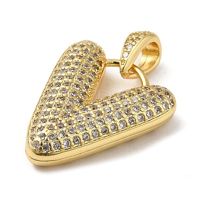 Brass Micro Pave Cubic Zirconia Pendants KK-E061-03G-22-1