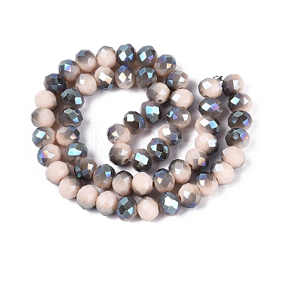 Electroplate Opaque Glass Beads Strands EGLA-A034-P8mm-S20-1