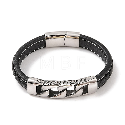 Braided Microfiber Leather Cord Bracelets BJEW-B096-09AS-1