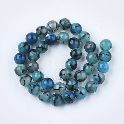 Dyed Natural Dragon Veins Agate Beads Strands X-G-Q462-128C-10mm-1