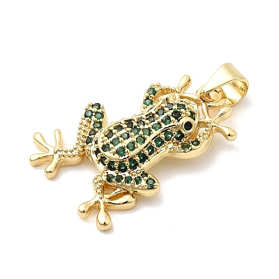 Brass Micro Pave Cubic Zirconia Pendants X-KK-H529-55B-G-1