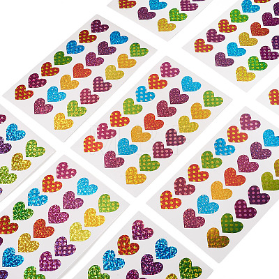 Heart Plastic Stickers DIY-TADJ0002-006A-1