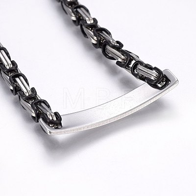 201 Stainless Steel ID Bracelets BJEW-F331-07BP-1