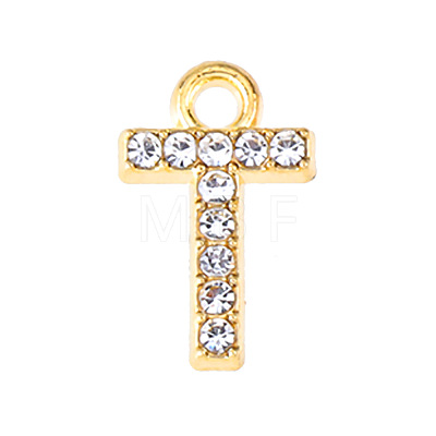 Golden Tone Alloy Rhinestone Pendants PW-WGCC773-20-1