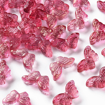 Transparent Spray Painted Glass Beads LS-GLAA-S190-018A-02-1