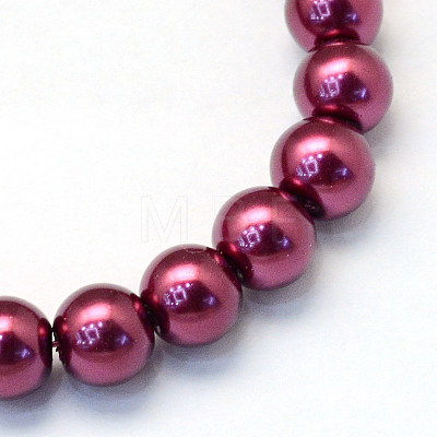 Baking Painted Pearlized Glass Pearl Round Bead Strands X-HY-Q003-6mm-72-1