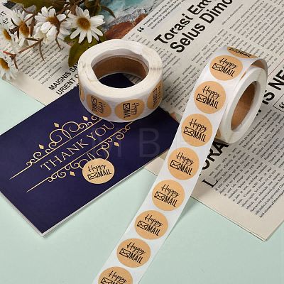 Self-Adhesive Kraft Paper Gift Tag Stickers DIY-G013-A18-1
