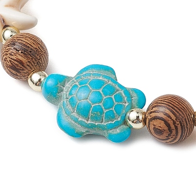 10Pcs 10 Styles Synthetic Turquoise & Coconut & Wood Beaded Stretch Bracelet Sets BJEW-JB10719-1