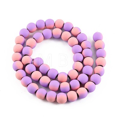 Spray Painted Non-magnetic Synthetic Hematite Beads Strands G-N337-01A-1