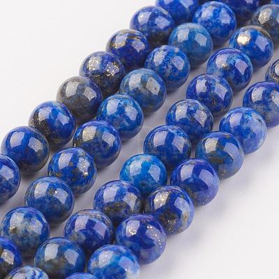 Natural Lapis Lazuli Beads Strands G-G099-8mm-7B-1