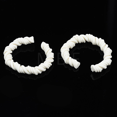 Polymer Clay Twist Rope Open Ring CLAY-N010-031-01-1