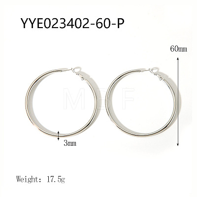 Stylish 304 Stainless Steel Big Hoop Earrings NA7733-9-1