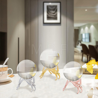 3Pcs 3 Colors Butterfly Crystal Ball Display Stand Alloy Metal Base ODIS-BC0001-11-1