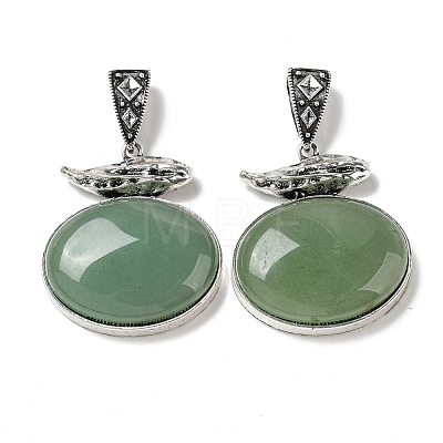 Natural Green Aventurine Pendants G-Z050-07B-1