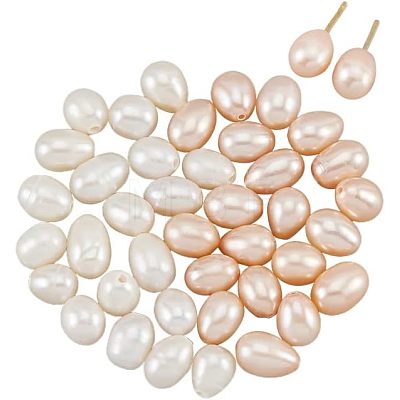  40Pcs 2 Colors Natural Cultured Freshwater Pearl Beads PEAR-NB0001-92A-1