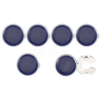3 Pairs Brass Enamel Cufflinks BUTT-GL0001-09B-1