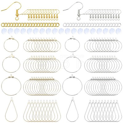 DIY Brass Geometry Hoop Earring Making Kit DIY-YW0008-60-1