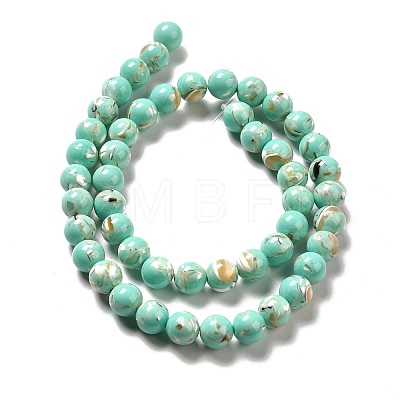 Synthetic Turquoise and Sea Shell Assembled Beads Strands G-D482-01E-08-1