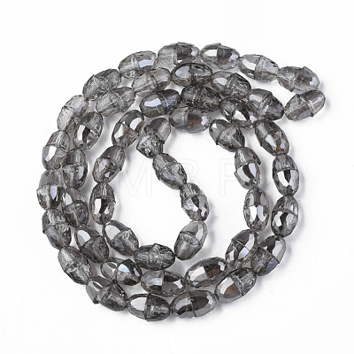 Electroplate Transparent Glass Beads Strands EGLA-N002-35-F01-1