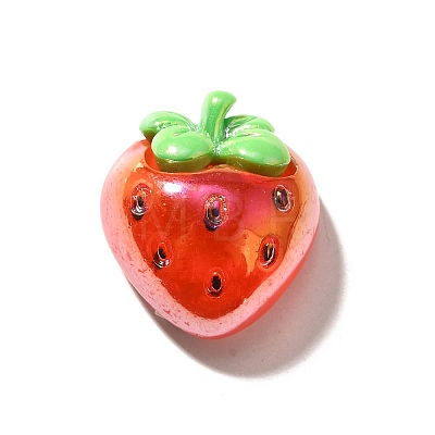 Electroplate UV Plating Opaque Fruit Resin Cabochons CRES-U004-03B-1
