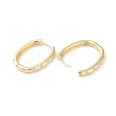 Brass Micro Pave Cubic Zirconia Hoop Earrings EJEW-P259-11G-1