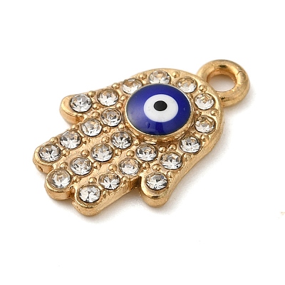 Alloy Enamel Rhinestone Glass Pendants ENAM-U003-02G-01-1