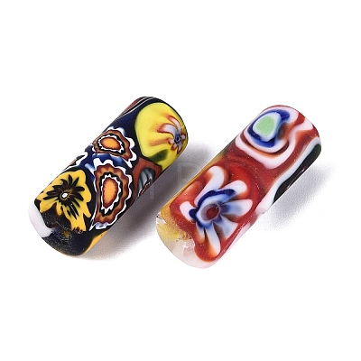 Handmade Millefiori Glass Column Beads LA-N001-02B-01-1