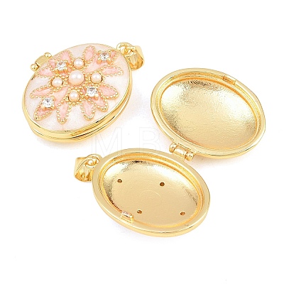 Brass Locket Pendants KK-D232-08G-01-1