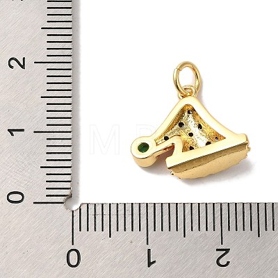 Rack Plating Brass Micro Pave Cubic Zirconia Pendants KK-U027-08G-B-1