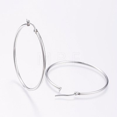 Tarnish Resistant 304 Stainless Steel Big Hoop Earrings EJEW-F105-05P-1