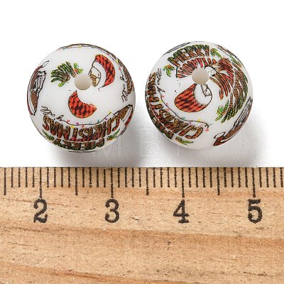 Christmas Round Silicone Beads SIL-K002-02B-1