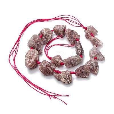 Rough Raw Natural Strawberry Quartz Beads Strands G-G697-E10-1