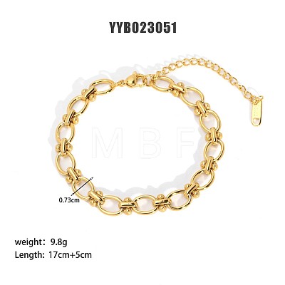 Simple Stainless Steel Chain Link Bracelets for Summer Beach PM6439-13-1