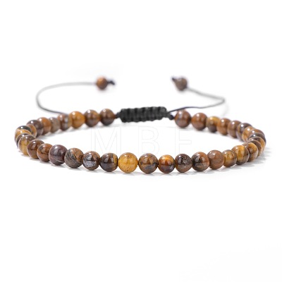 Adjustable women's Tiger Eye Beaded bracelet CN3407-49-1