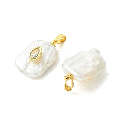 Natural Baroque Pearl Keshi Pearl Pendants PALLOY-JF05948-1