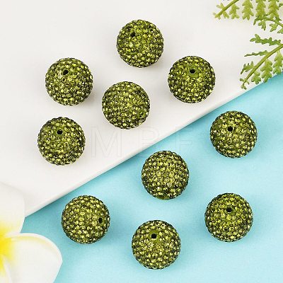 Grade A Rhinestone Pave Disco Ball Beads RB-Q105-3-1