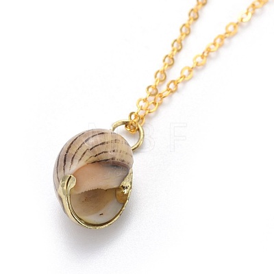 Electroplate Spiral Shell Pendants Necklaces and Dangle Earrings Jewelry Sets SJEW-JS01016-1