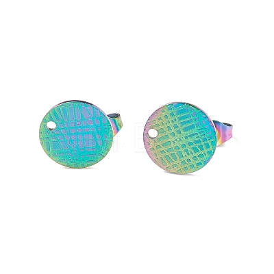 Ion Plating(IP) 304 Stainless Steel Ear Stud Findings STAS-O119-14C-M-1