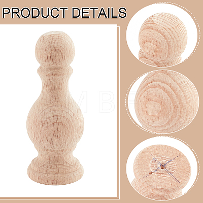 Unpainted Wooden Finials and Spindles for Crafts WOOD-WH0124-32-1