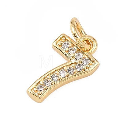 Brass Micro Pave Clear Cubic Zirconia Charms KK-G544-04G-07-1