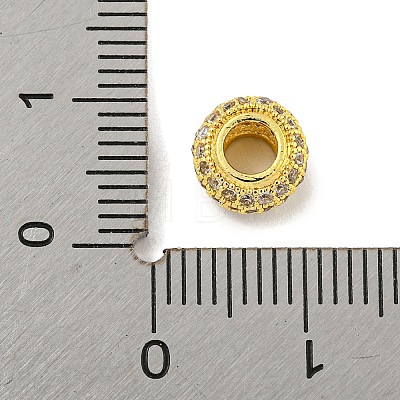 Brass Micro Pave Clear Cubic Zirconia Beads KK-G493-49G-02-1